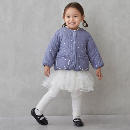 日本童裝 pe#main 2Way 雙面兩著 夾棉燙金外套 80-130cm 女童款 冬季 (適合初秋、香港平均溫度、寒冷天氣）OUTERWEAR