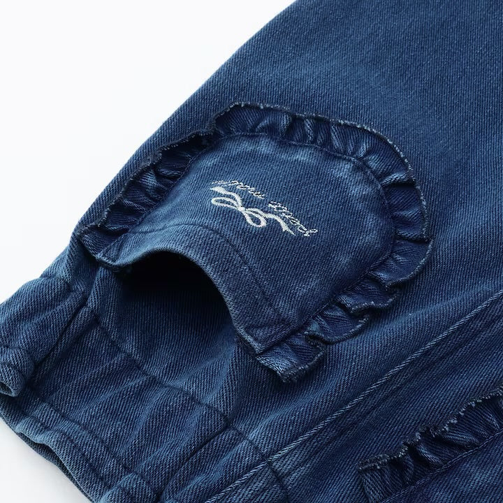 日本童裝 pe#main 【防污系列】口袋荷葉邊長褲 80-130cm 女童款 冬季 PANTS