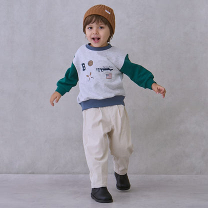 日本童裝 pe#main 印花衛衣 80-130cm 男童款 冬季 TOPS  聖誕紅/新年紅