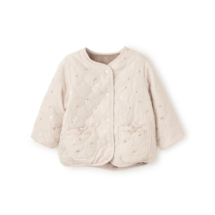 日本童裝 pe#main 2Way 雙面兩著 夾棉燙金外套 80-130cm 女童款 冬季 (適合初秋、香港平均溫度、寒冷天氣）OUTERWEAR