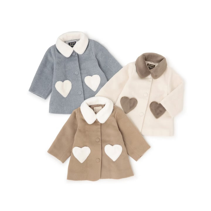 日本童裝 pe#main 毛領心型口袋外套 80-130cm 女童款 冬季 (適合香港平均溫度、寒冷天氣）OUTERWEAR