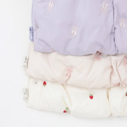 日本童裝 pe#main 刺繡圖案夾棉外套 80-130cm 女童款 冬季 (適合香港平均溫度、寒冷天氣）OUTERWEAR 