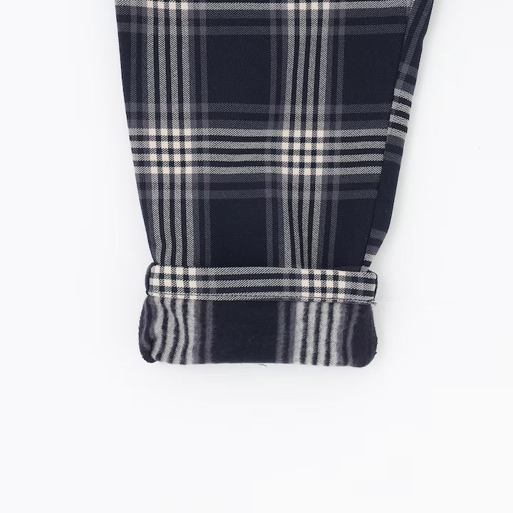 日本童裝 pe#main 薄抓毛格紋彈性長褲 80-130cm 男童款 冬季 PANTS