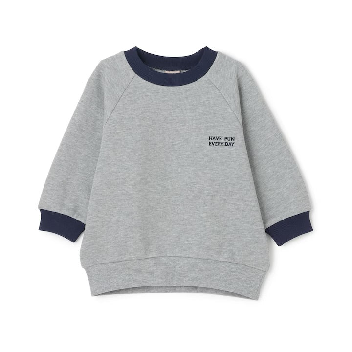 日本童裝 pe#main 抓毛領口撞色衛衣 80-130cm 男童款 冬季 TOPS