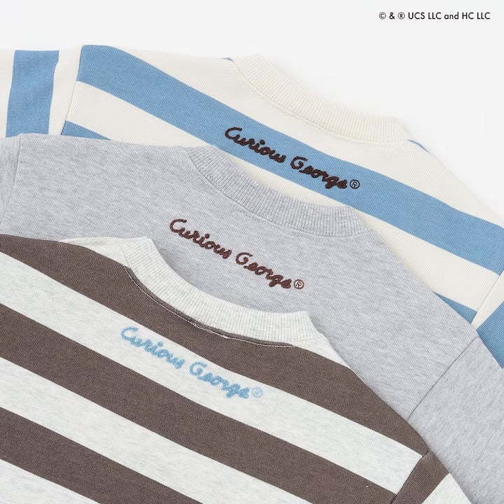 日本童裝 pe#main x Curious George 補丁衛衣 80-130cm 男童款/女童款 冬季 TOPS