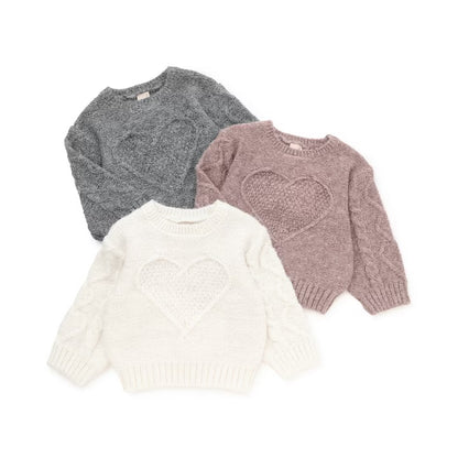 日本童裝 pe#main 心形麻花針織毛衣 80-130cm 女童款 冬季 TOPS