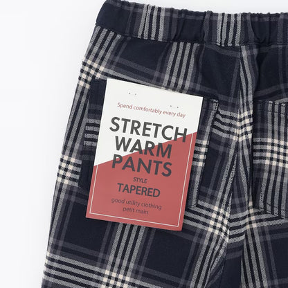 日本童裝 pe#main 薄抓毛格紋彈性長褲 80-130cm 男童款 冬季 PANTS