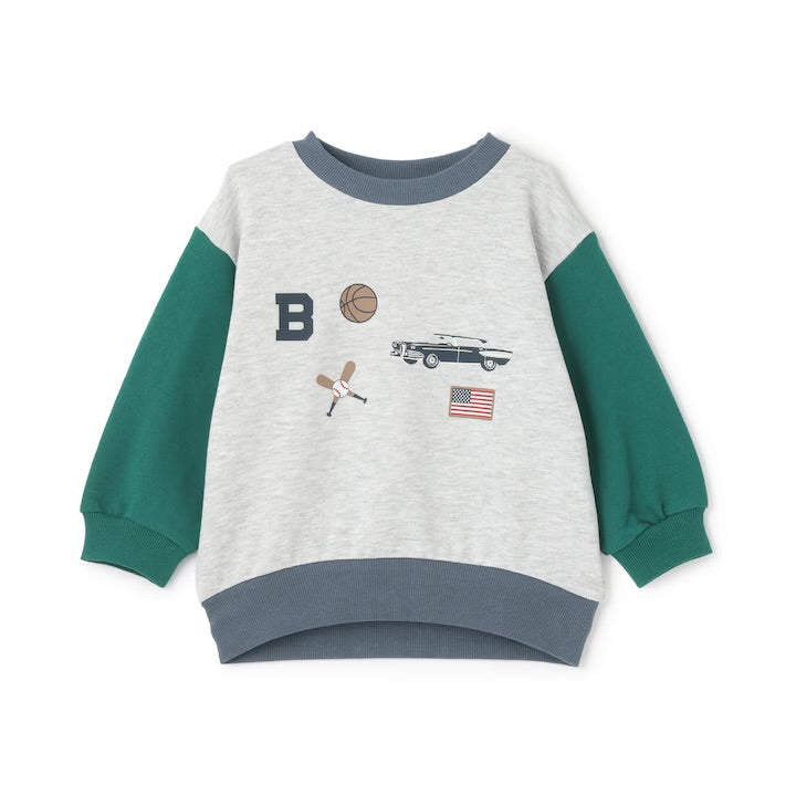 日本童裝 pe#main 印花衛衣 80-130cm 男童款 冬季 TOPS  聖誕紅/新年紅