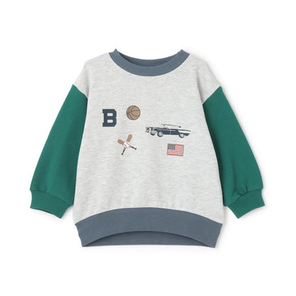 日本童裝 pe#main 印花衛衣 80-130cm 男童款 冬季 TOPS  聖誕紅/新年紅