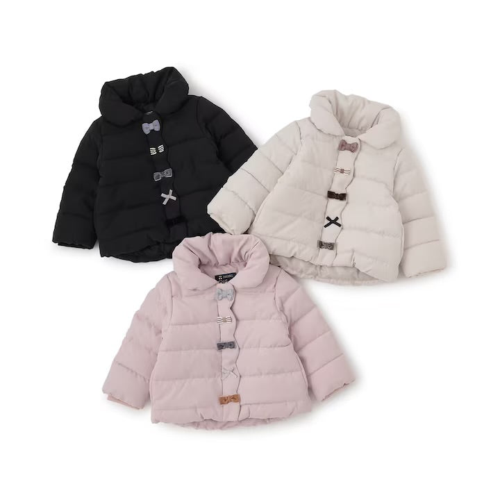 日本童裝 pe#main 蝴蝶結夾棉外套 80-130cm 女童款 冬季 (適合香港平均溫度、寒冷天氣、溫度低天氣）OUTERWEAR