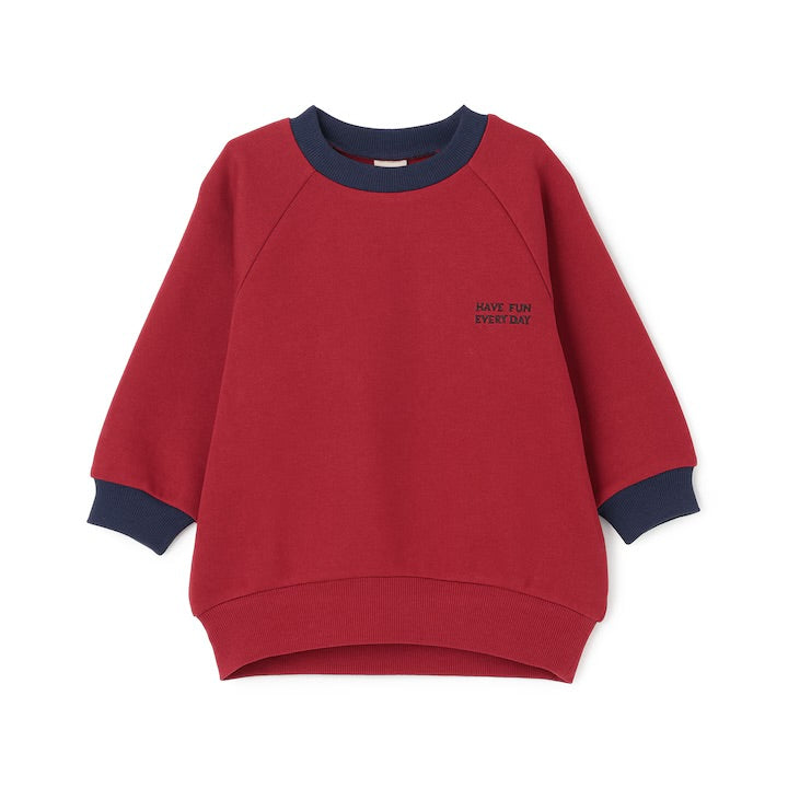 日本童裝 pe#main 抓毛領口撞色衛衣 80-130cm 男童款 冬季 TOPS