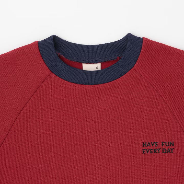 日本童裝 pe#main 抓毛領口撞色衛衣 80-130cm 男童款 冬季 TOPS