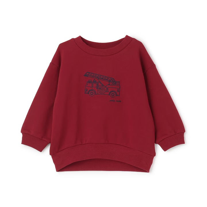 日本童裝 pe#main 印花衛衣 80-130cm 男童款 冬季 TOPS  聖誕紅/新年紅