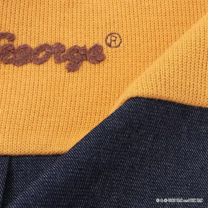 日本童裝 pe#main x Curious George 拼接衛衣 80-130cm 男童款 冬季 TOPS 聖誕紅/新年紅