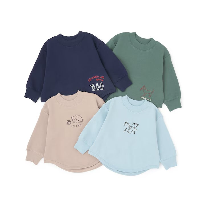 日本童裝 pe#main 抓毛刺繡衛衣 80-130cm 男童款 冬季 TOPS