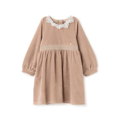 日本童裝 pe#main 天鵝絨蕾絲連身裙 80-130cm 女童款 冬季 DRESSES 面試/宴會/表演