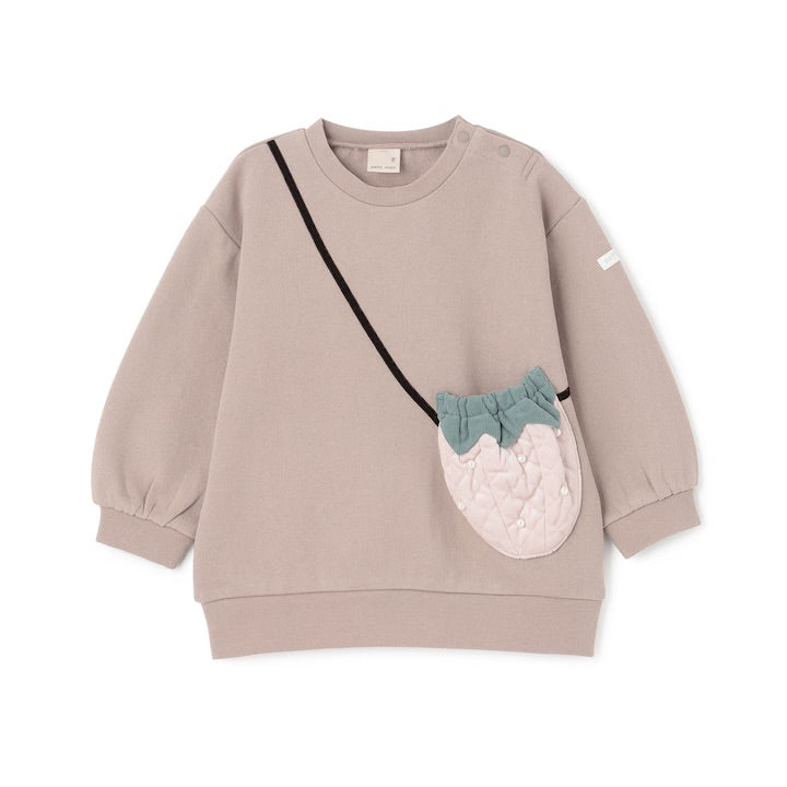 日本童裝 pe#main 抓毛士多啤梨手袋衛衣 80-130cm 女童款 冬季 TOPS