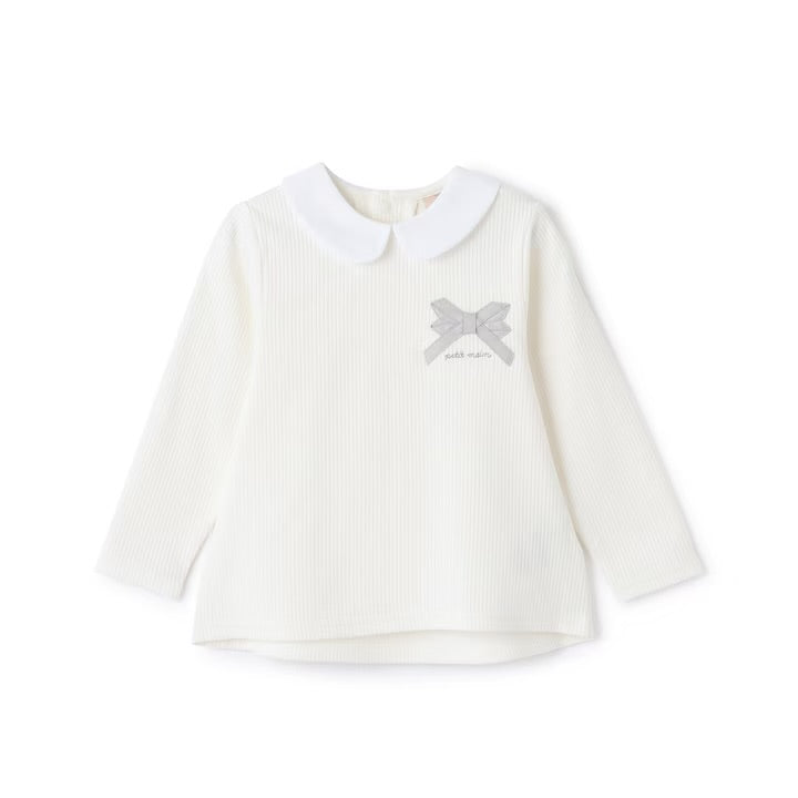 日本童裝 pe#main 緞帶領長袖上衣 80-130cm 女童款 冬季 TOPS