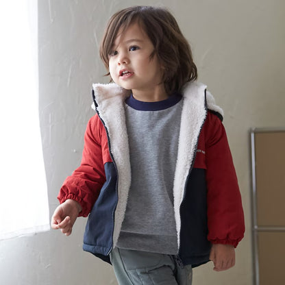 日本童裝 pe#main 2Way 雙面兩著 毛毛風褸 80-130cm 男童款 冬季 (適合初秋、香港平均溫度、寒冷天氣）OUTERWEAR
