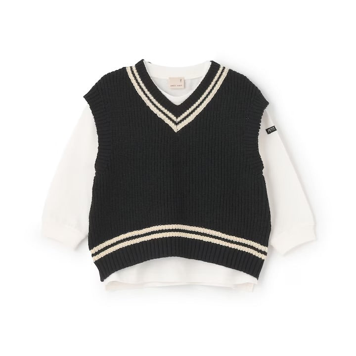 日本童裝 pe#main 針織背心＋上衣套裝 80-130cm 男童款 冬季 TOPS