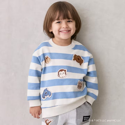 日本童裝 pe#main x Curious George 補丁衛衣 80-130cm 男童款/女童款 冬季 TOPS