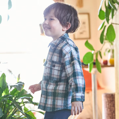 日本童裝 pe#main 燈芯絨/格紋圖案混搭襯衫 80-130cm 男童款 冬季 TOPS