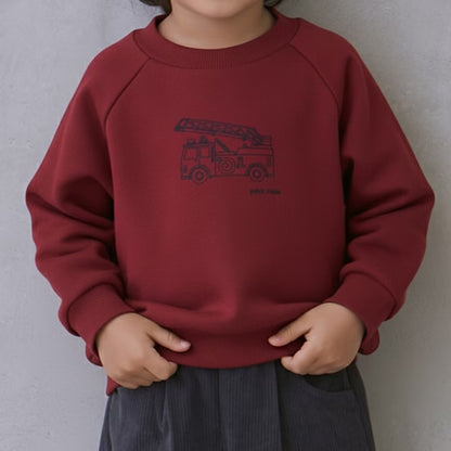 日本童裝 pe#main 印花衛衣 80-130cm 男童款 冬季 TOPS  聖誕紅/新年紅