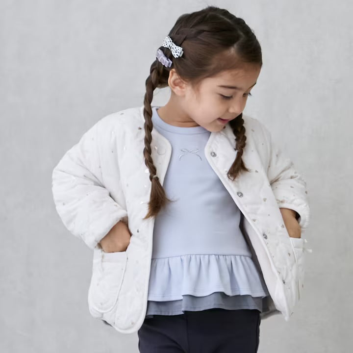 日本童裝 pe#main 2Way 雙面兩著 夾棉燙金外套 80-130cm 女童款 冬季 (適合初秋、香港平均溫度、寒冷天氣）OUTERWEAR