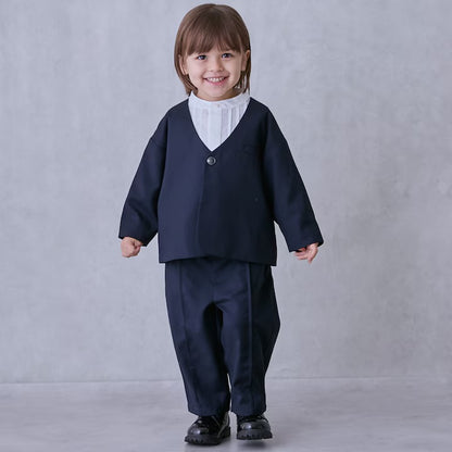 日本童裝 pe#main 無領西裝外套長褲套裝 90-130cm 男童款 冬季 OUTERWEAR PANTS 面試/宴會/表演