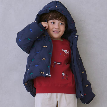 日本童裝 pe#main 刺繡絎縫夾棉外套 80-130cm 男童款 冬季 (適合香港平均溫度、寒冷天氣）OUTERWEAR
