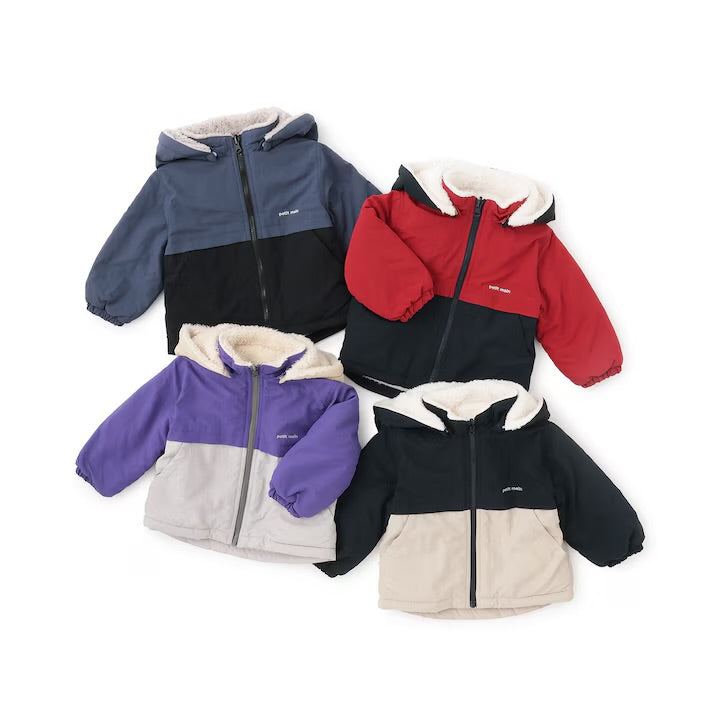 日本童裝 pe#main 2Way 雙面兩著 毛毛風褸 80-130cm 男童款 冬季 (適合初秋、香港平均溫度、寒冷天氣）OUTERWEAR