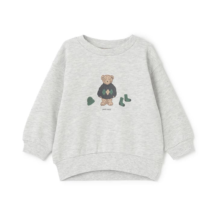 日本童裝 pe#main 印花衛衣 80-130cm 男童款 冬季 TOPS  聖誕紅/新年紅