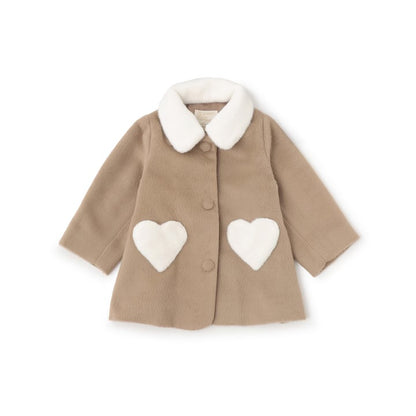 日本童裝 pe#main 毛領心型口袋外套 80-130cm 女童款 冬季 (適合香港平均溫度、寒冷天氣）OUTERWEAR