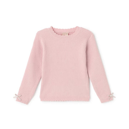 日本童裝 pe#main 羅紋針織上衣 80-130cm 女童款 冬季 TOPS 聖誕紅/新年紅