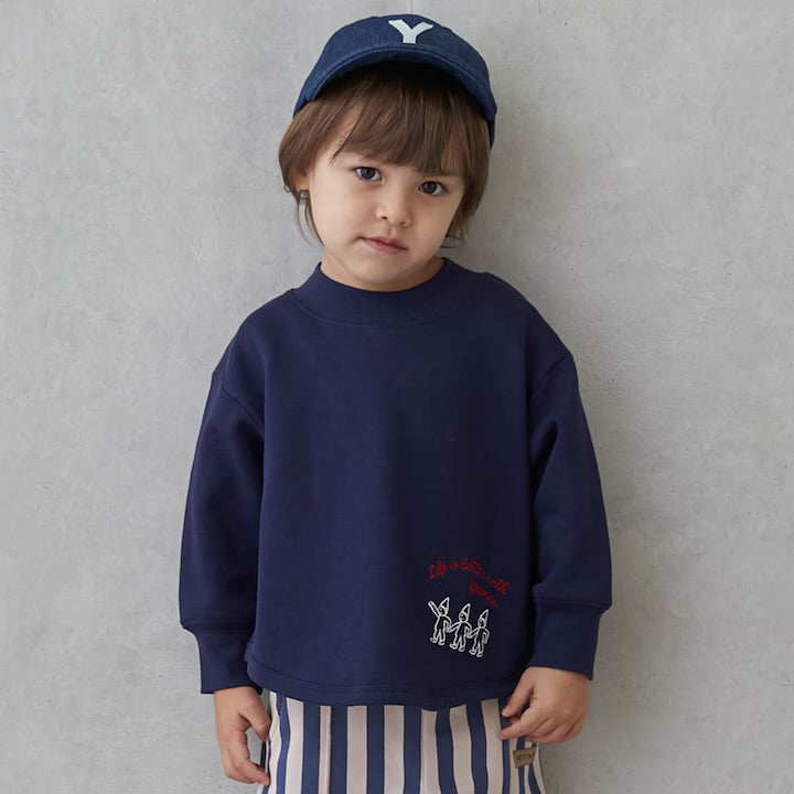 日本童裝 pe#main 抓毛刺繡衛衣 80-130cm 男童款 冬季 TOPS