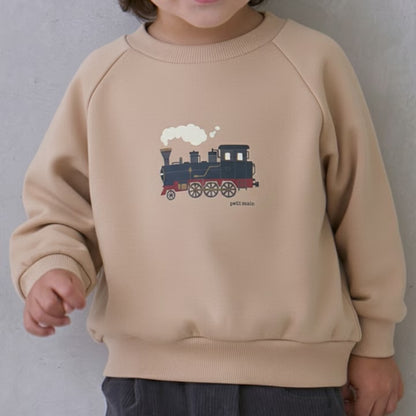 日本童裝 pe#main 印花衛衣 80-130cm 男童款 冬季 TOPS  聖誕紅/新年紅