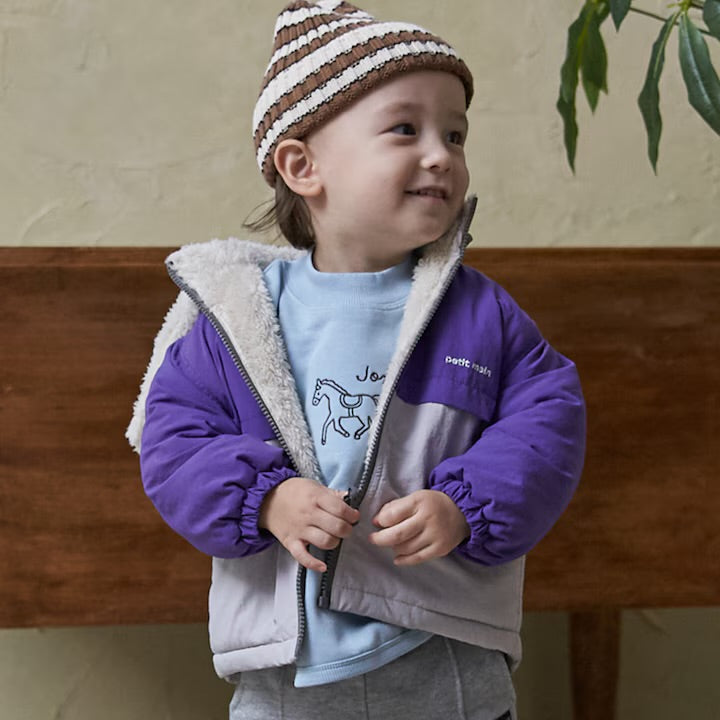 日本童裝 pe#main 2Way 雙面兩著 毛毛風褸 80-130cm 男童款 冬季 (適合初秋、香港平均溫度、寒冷天氣）OUTERWEAR