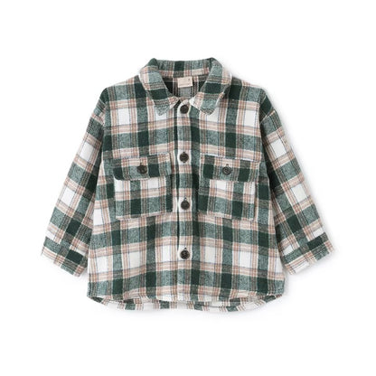 日本童裝 pe#main 燈芯絨/格紋圖案混搭襯衫 80-130cm 男童款 冬季 TOPS