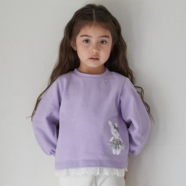 日本童裝 pe#main 動物圖案蕾絲衛衣 80-130cm 女童款 冬季 TOPS