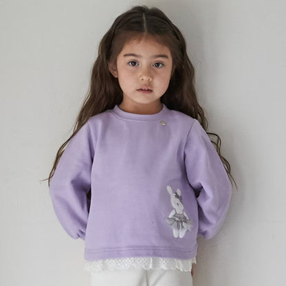 日本童裝 pe#main 動物圖案蕾絲衛衣 80-130cm 女童款 冬季 TOPS