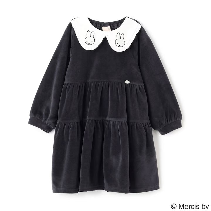 日本童裝 pe#main x miffy 翻領連身裙 80-130cm 女童款 冬季 DRESSES 聖誕紅/新年紅