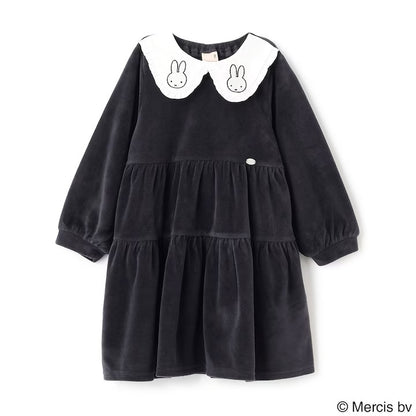 日本童裝 pe#main x miffy 翻領連身裙 80-130cm 女童款 冬季 DRESSES 聖誕紅/新年紅
