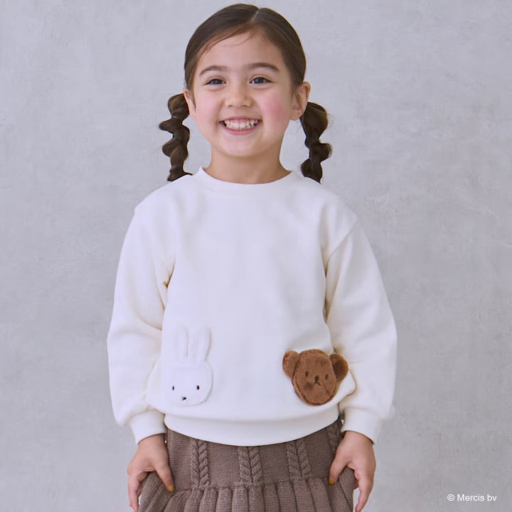 日本童裝 pe#main x miffy 毛毛圖案衛衣 80-130cm 男童款/女童款 冬季 TOPS