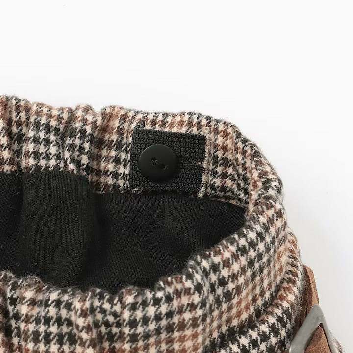 日本童裝 pe#main 假兩件格紋裙連褲 80-130cm 女童款 冬季 PANTS 聖誕紅/新年紅