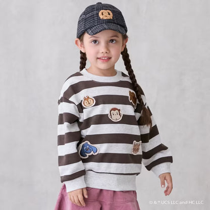 日本童裝 pe#main x Curious George 補丁衛衣 80-130cm 男童款/女童款 冬季 TOPS