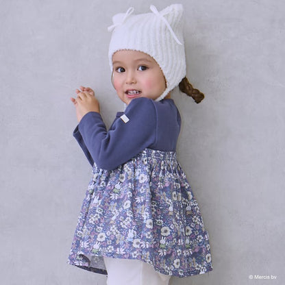 日本童裝 pe#main x miffy 碎花拼接上衣 80-130cm 女童款 冬季 TOPS