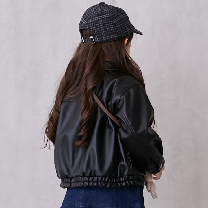 日本童裝 pe#main 人造皮革外套 100-130cm 女童款 冬季 OUTERWEAR