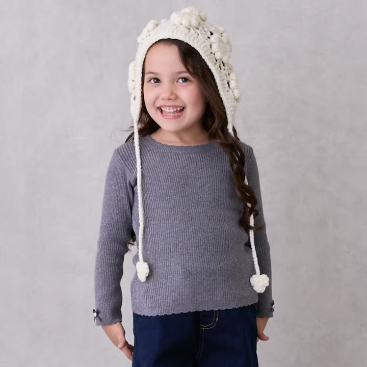 日本童裝 pe#main 羅紋針織上衣 80-130cm 女童款 冬季 TOPS 聖誕紅/新年紅