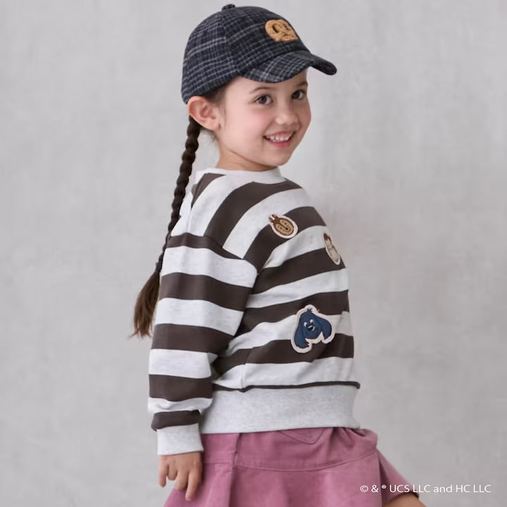 日本童裝 pe#main x Curious George 補丁衛衣 80-130cm 男童款/女童款 冬季 TOPS