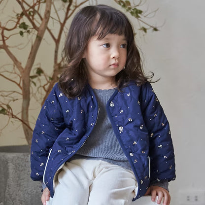 日本童裝 pe#main 2Way 雙面兩著 夾棉燙金外套 80-130cm 女童款 冬季 (適合初秋、香港平均溫度、寒冷天氣）OUTERWEAR